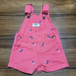 OshKosh B'gosh Infants Vestbak Overall Shorts w/ Flowers - Size 6M